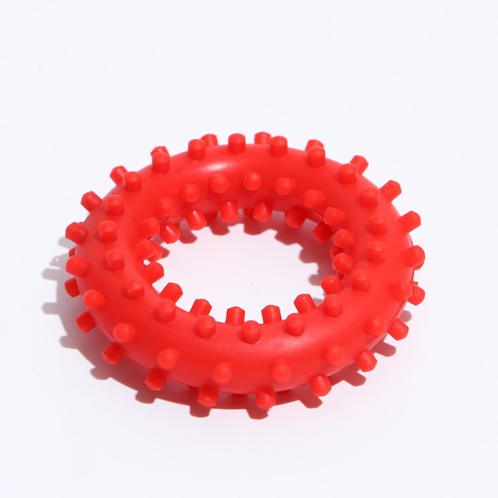 фото Игрушка "кольцо с шипами №2", 6,8 см, красная зооник