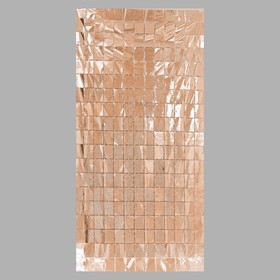 Праздничный занавес голография, 100 × 200 см., цвет розово-золотой