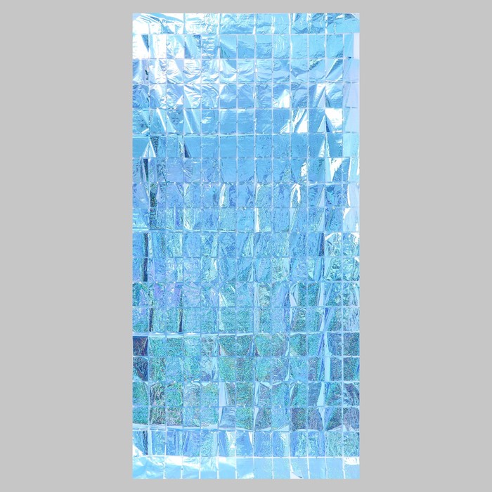 Праздничный занавес голография, 100 × 200 см., цвет голубой