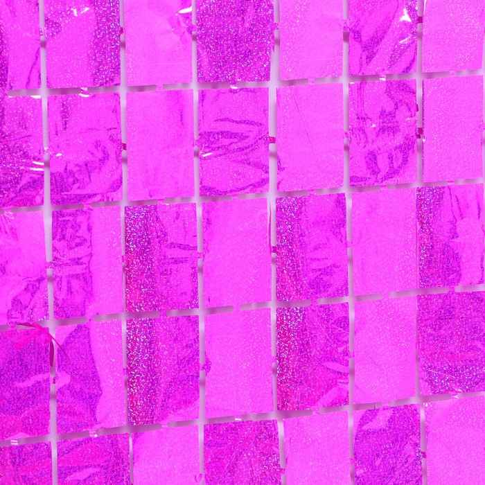 Праздничный занавес голография 100*200 см, цвет фуксия