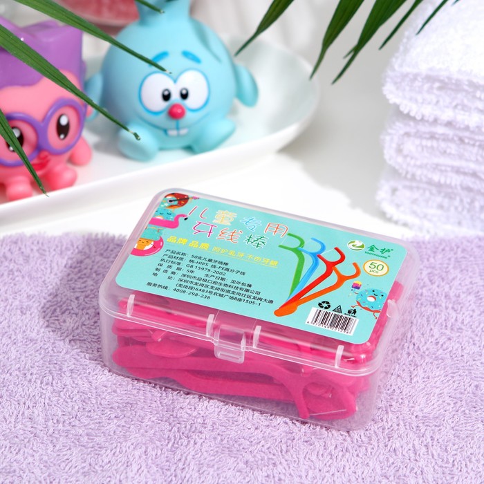 

Зубные нити детские, красные, набор 50 шт.