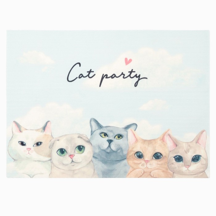 фото Салфетка на стол доляна "cat party" пвх 40*29см