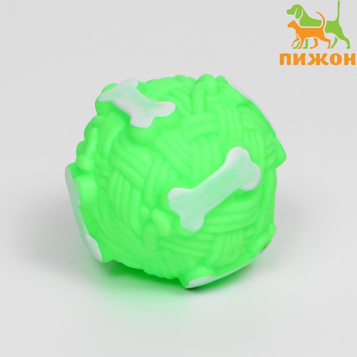 

Игрушка пищащая "Клубок с косточками" для собак, 8 см, зелёная