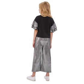 

Брюки для девочек, рост 152 см, цвет черно-серый