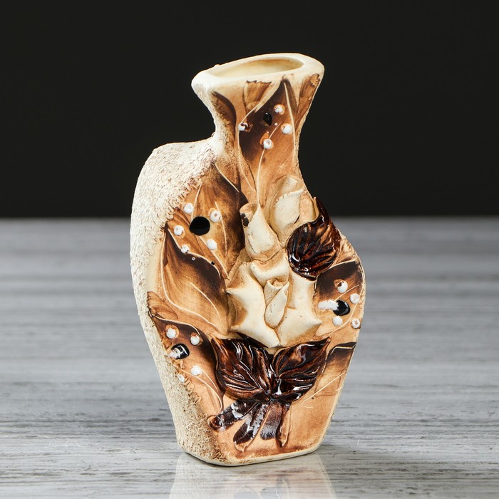 Ваза "Леди" малая, лепка, цветы, микс