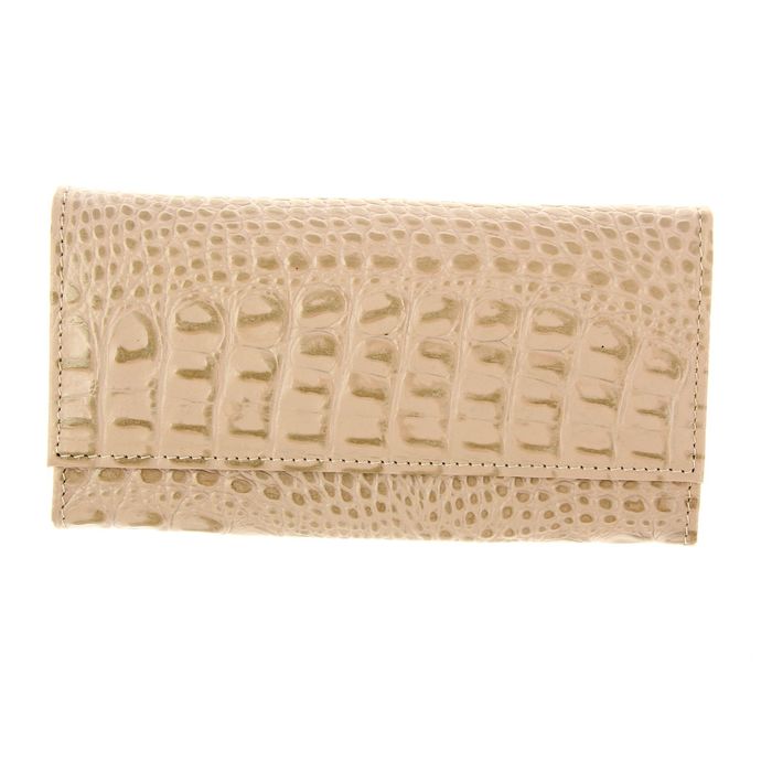 Кошелёк женский на кнопке, 3 отдела для купюр, для монет, для кредитных карт, цвет бежевый