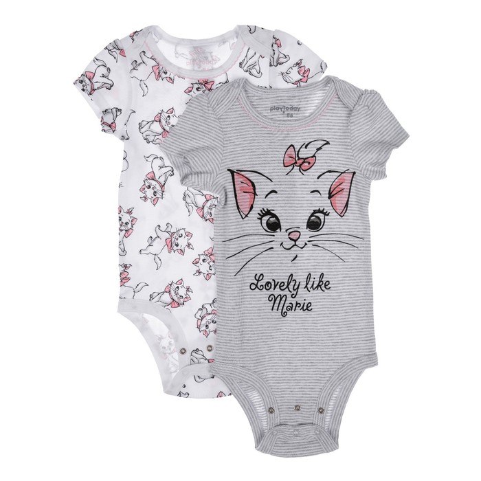 Комплект боди с коротким рукавом и принтом Disney для девочки, рост 92 см - 2 шт.