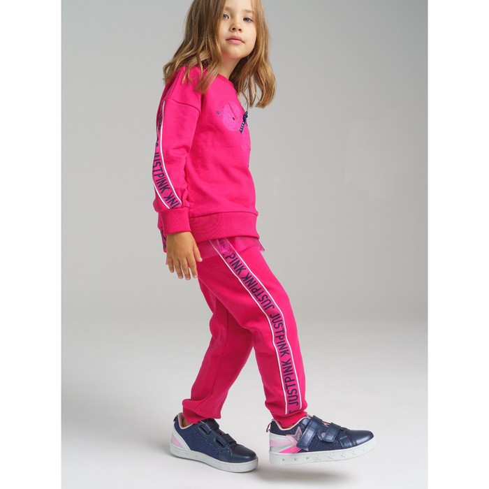 фото Брюки трикотажные для девочки, рост 116 см, цвет розовый playtoday