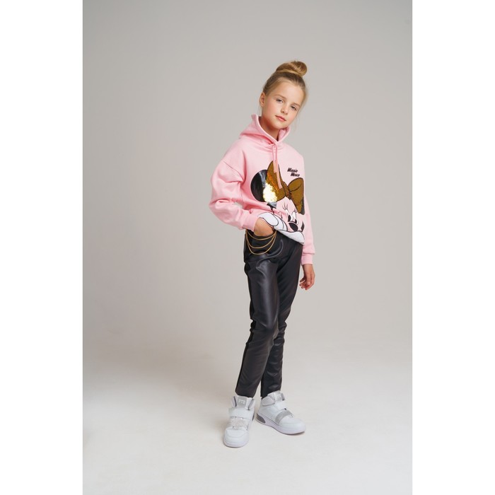 фото Брюки трикотажные для девочки, рост 170 см, цвет черный playtoday