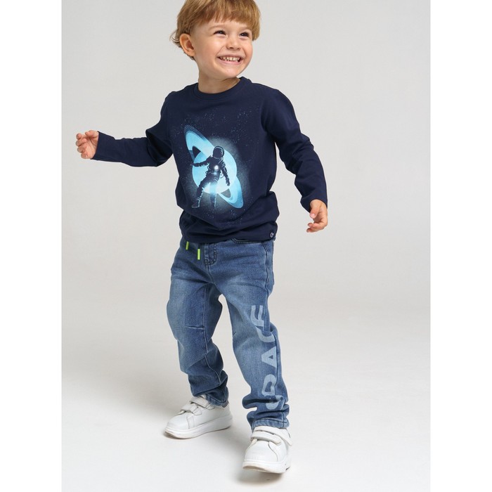 фото Джинсы утепленные флисом для мальчика, рост 122 см, цвет синий playtoday