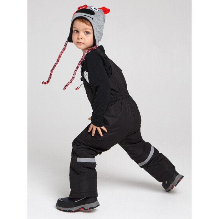 фото Зимний полукомбинезон из мембранной ткани для мальчика, рост 110 см, цвет черный playtoday