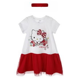 

Комплект c принтом Hello Kitty: платье и повязка для девочки, рост 86 см