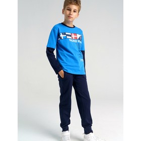 

Комплект трикотажный для мальчика: лонгслив и брюки, рост 128 см