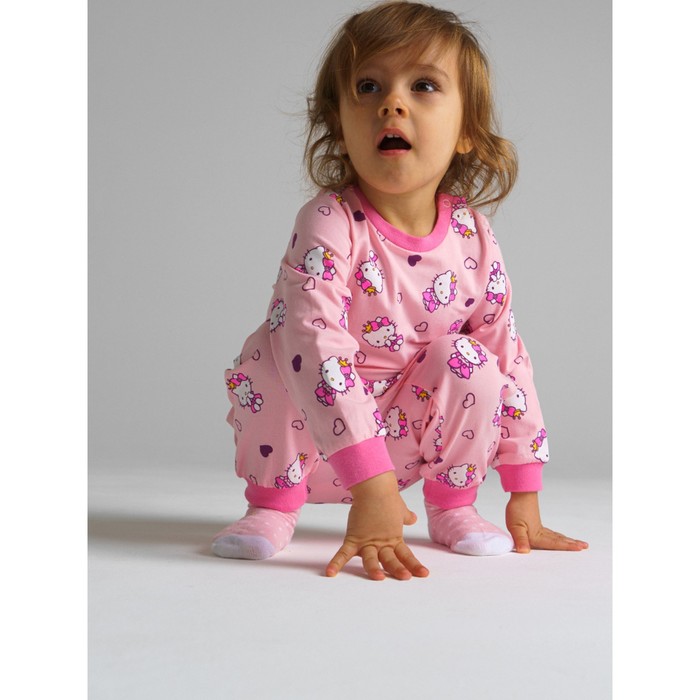 Пижама для девочки, рост 80 см, цвет розовый