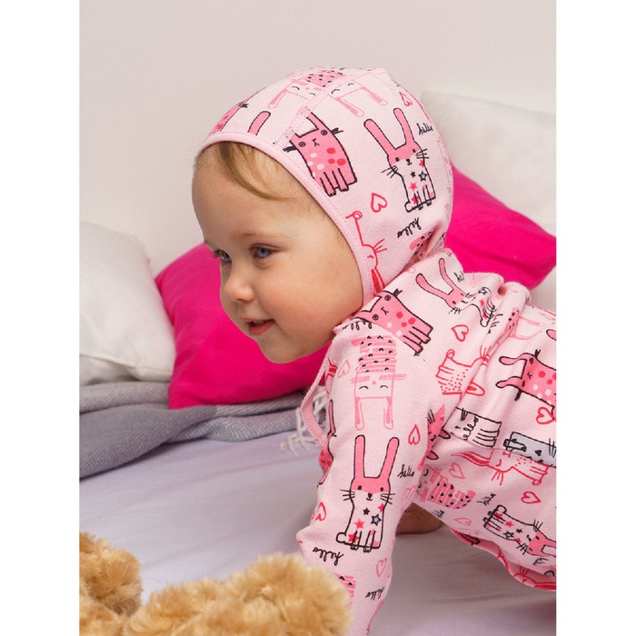 

Чепчик трикотажный для девочки, размер 44 - 2 шт.