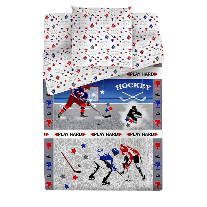 фото Постельное бельё 1.5 сп «хоккей», размер 150x215 см, 145x215 см, 50x70 см bravo kids dreams