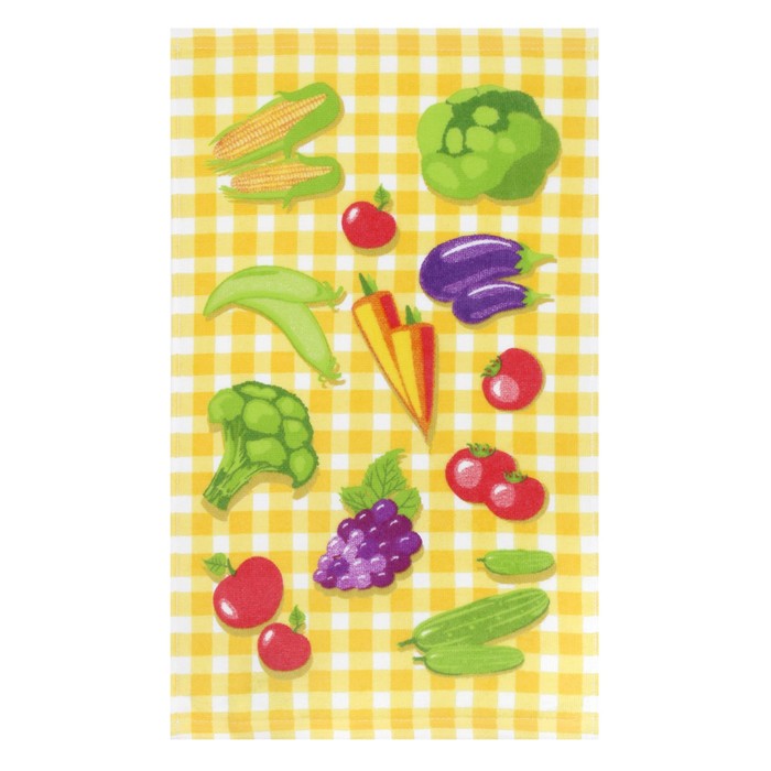 Махровое полотенце кухонное «Овощи», размер 30x50 см