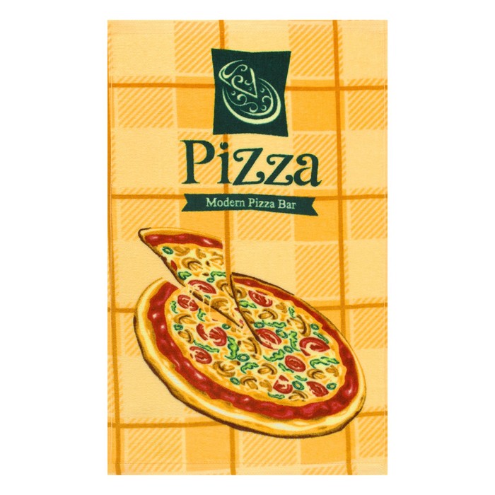 Махровое полотенце кухонное «Пицца», размер 30x50 см
