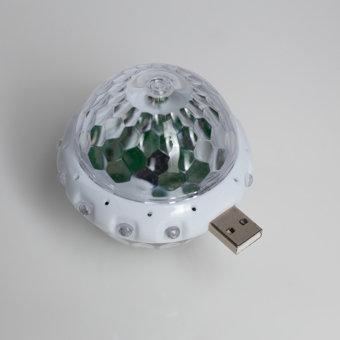Световой прибор "Двойной диско шар", d=7 см, USB, 1 режим, МУЛЬТИ