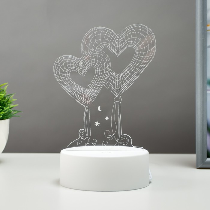 

Светильник сенсорный "Два сердца" LED 3 цвета от USB