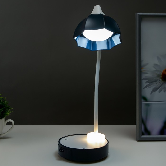 фото Настольная лампа сенсорная 16847/1bl led 2вт usb акб синий 11х11х33 см risalux