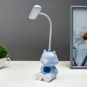 Настольная лампа 'Котенок' LED 2 Вт USB АКБ синий 8х8,5х28 см Ош