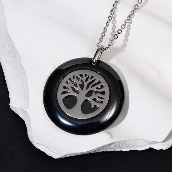 Кулон керамика «Дерево жизни» цвет чёрный в серебре кулон крест прямой цвет чёрный в серебре