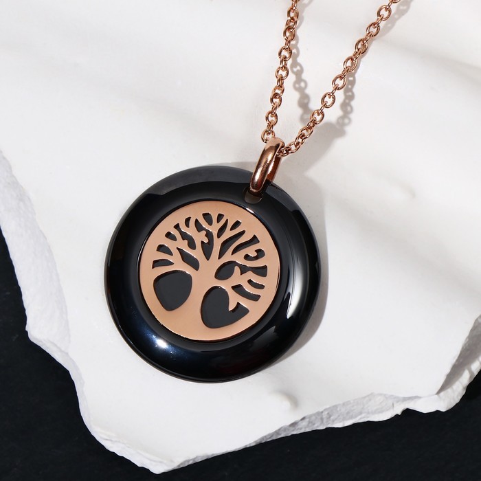 Кулон керамика «Дерево жизни» цвет чёрный в золоте кулон дерево жизни фиолетовый