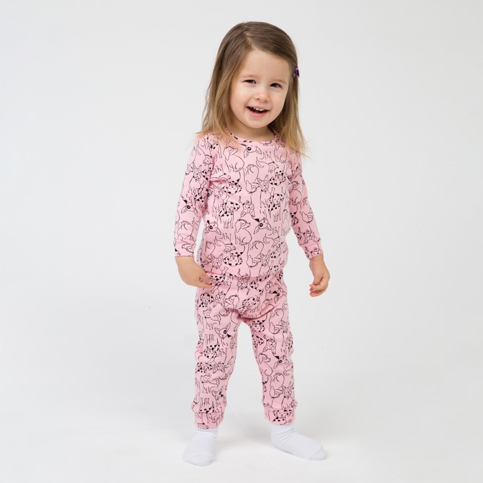 Пижама для девочки, цвет розовый, рост 68-74 см