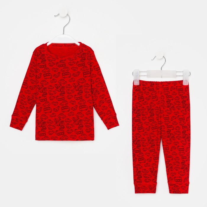 Пижама для мальчика, цвет красный, рост 86-92 см