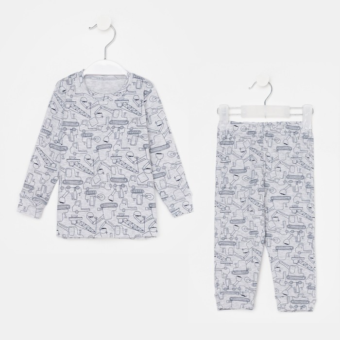 Пижама для мальчика, цвет серый, рост 80-86 см