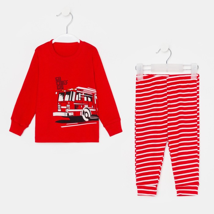 Пижама для мальчика, цвет красный, рост 80-86 см