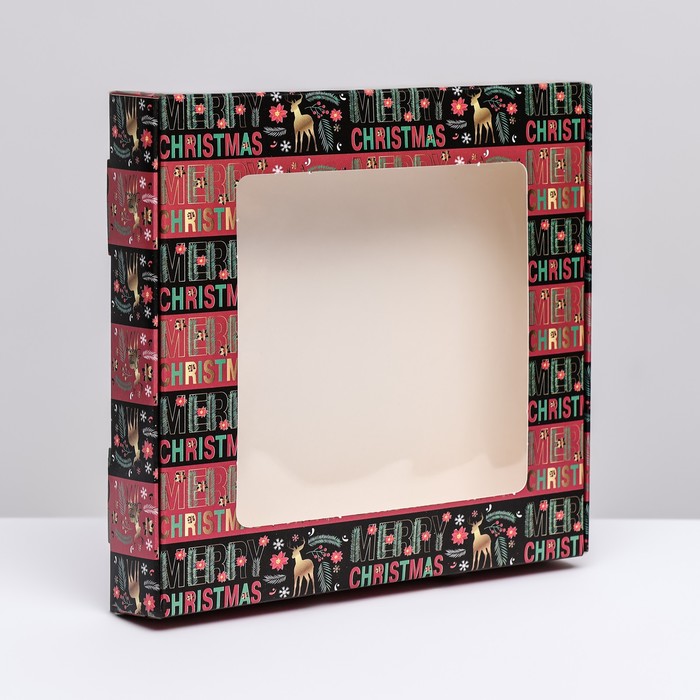 Коробка самосборная "Новогодние поздравления", 16 х 16 х 3 см, 1 шт.