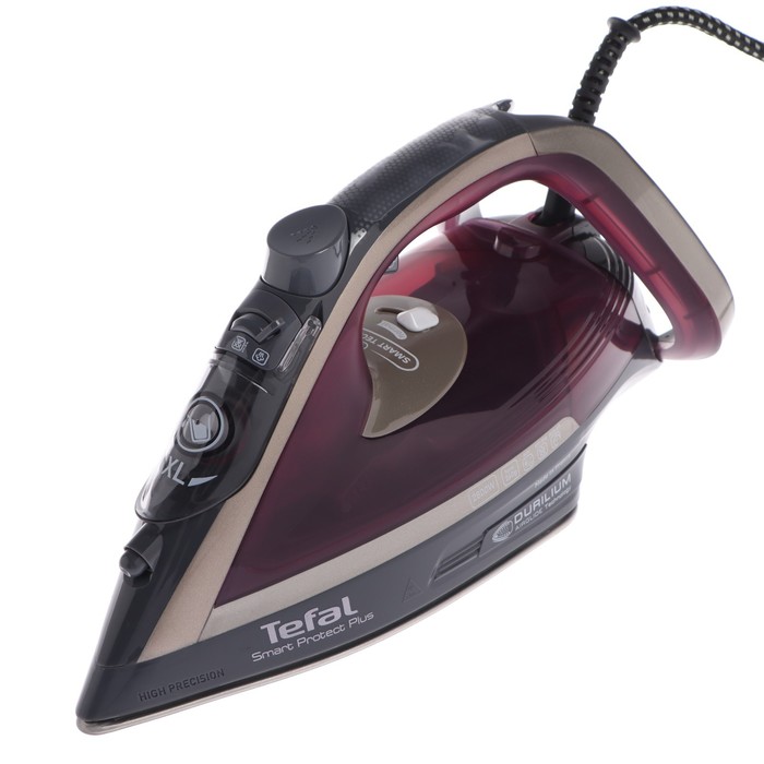 фото Утюг tefal fv6870e0, 2800 вт, металлокерамическая подошва, 40 г/мин, 260 мл, бордовый