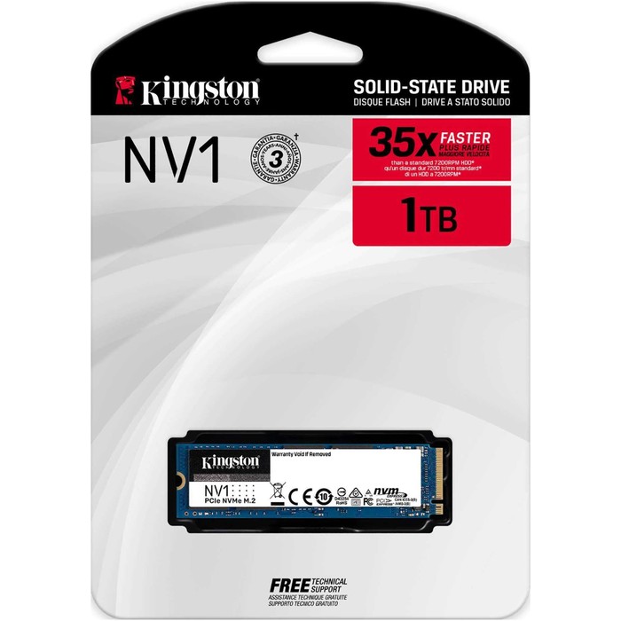 

Накопитель SSD Kingston SNVS/1000G NV1 M.2 2280, 1Тб, PCI-E x4