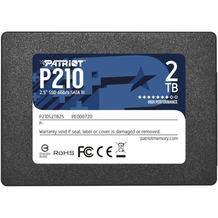 Накопитель SSD Patriot P210S2TB25 P210, 2 Тб, SATA III накопитель ssd synology sata 2 5 7tb sat5210 7000g
