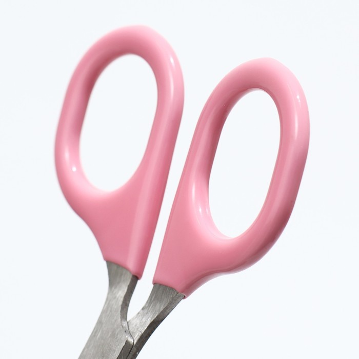 Ножницы-когтерезы изогнутые с прорезиненными ручками, отверстие 6 мм, розовые