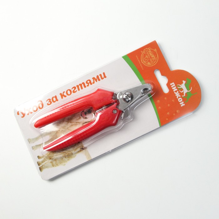 Когтерез боковой малый с прямыми ручками, отверстие 9 мм, красный