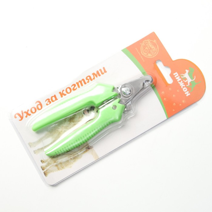 Когтерез боковой малый с прямыми ручками, отверстие 9 мм, зелёный