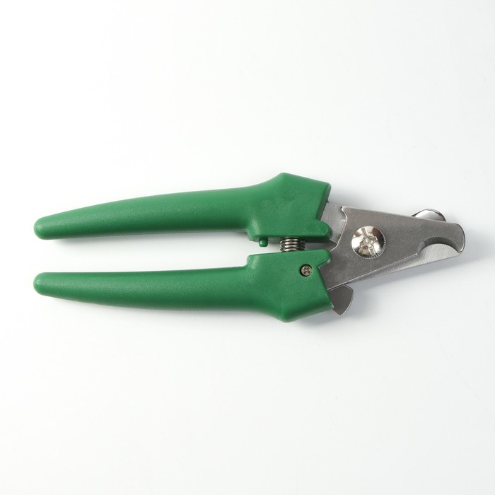Когтерез боковой большой с прямыми ручками, отверстие 14 мм,  зеленый