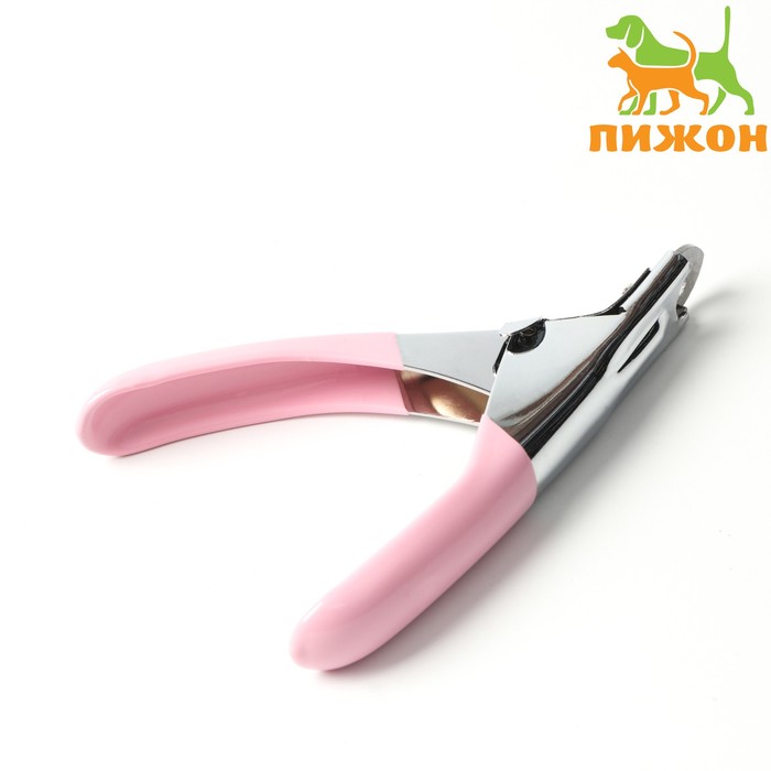 Когтерез-гильотина с прорезиненной ручкой, отверстие 7 мм, розовый круглогубцы с прорезиненной ручкой matrix 17355 160 мм