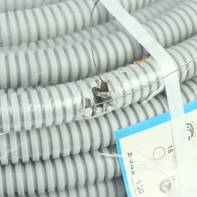 

Труба гофрированная, d=20 мм, 100 м, ПВХ, с зондом, легкая