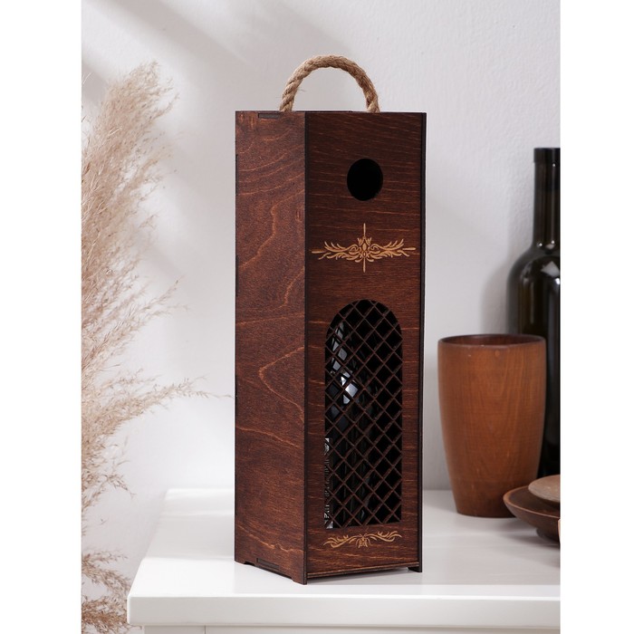 Ящик для вина "Пьемонт", цвет темный шоколад, 34х10,5х10,2 см