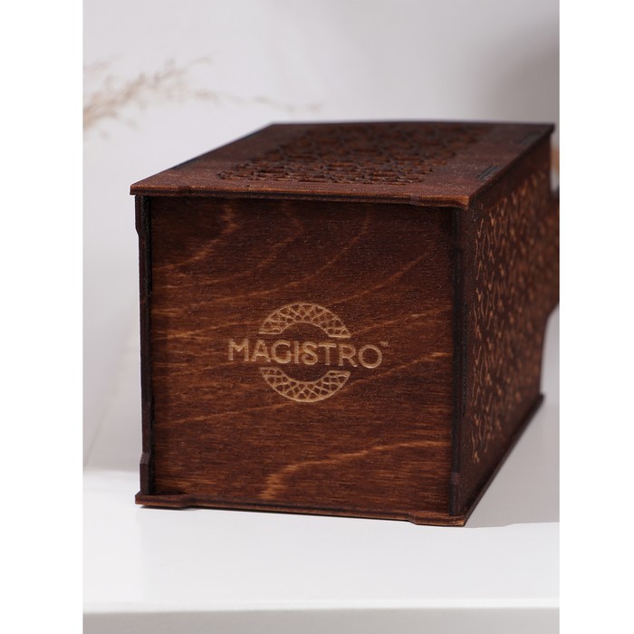 Ящик для вина " Венето", цвет темный шоколад, 34х10,5х10,2 см