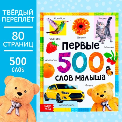 Книга в твёрдом переплёте «Первые 500 слов малыша», 80 стр-