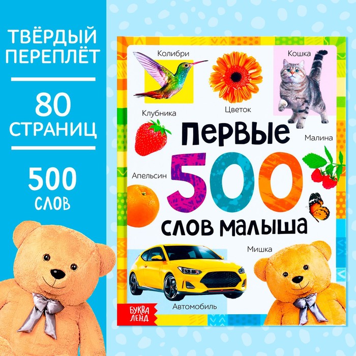 Книга в твёрдом переплёте "Первые 500 слов малыша", 80 стр.