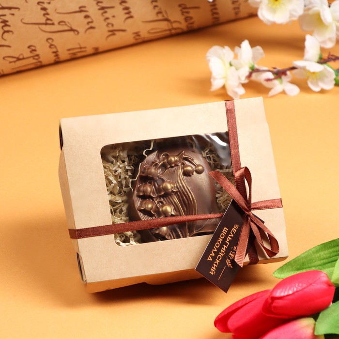 шоколадная фигурка сердце с надписями 80 г Шоколадная фигурка «Ландыши», 80 г