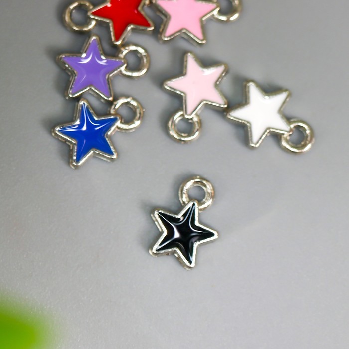 Подвеска "Звезда" серебряный ободок МИКС 6х8 мм 7574183