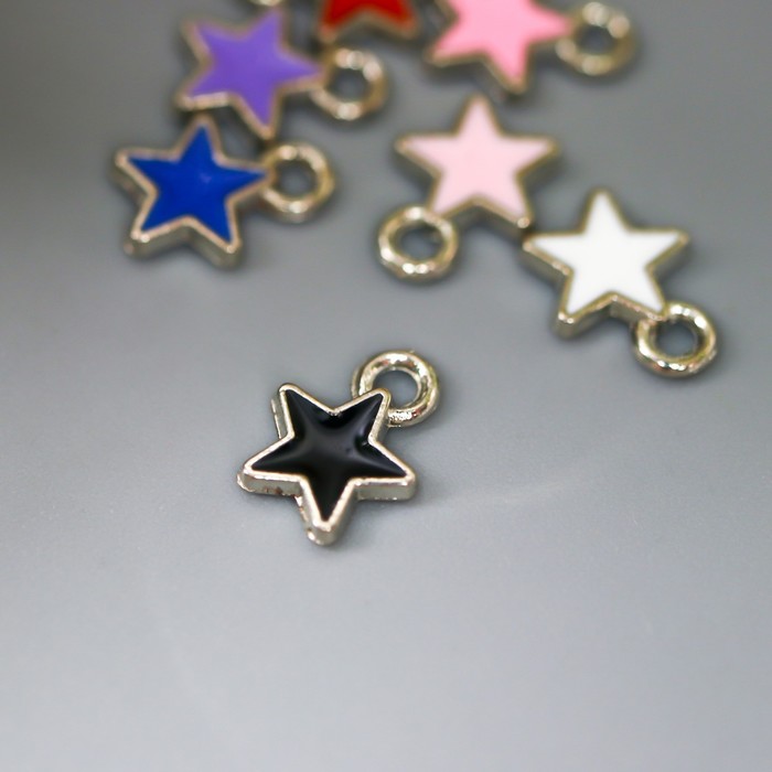 Подвеска "Звезда" серебряный ободок МИКС 6х8 мм 7574183