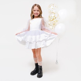Платье нарядное детское KAFTAN, рост 110-116 см (32), белый Ош